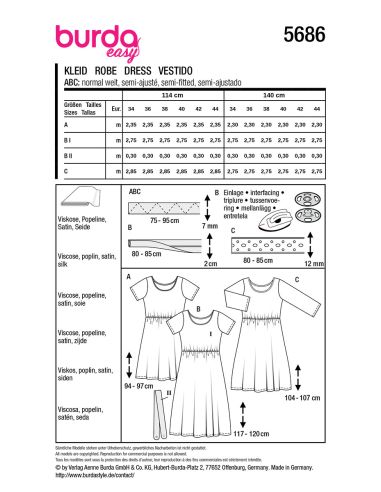 Patron de robe - Burda 5686