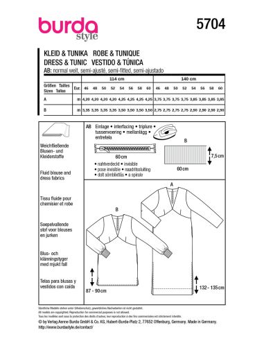 Patron de robe - Burda 5704