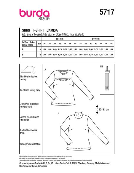 Patron de T-shirt - Burda 5717