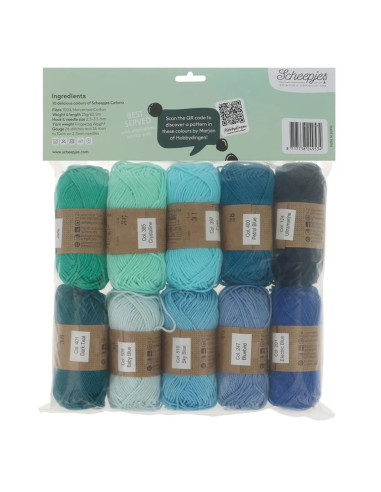 Sachet de 10 pelotes Scheepjes Catona Colour Pack - Blueberry Fizz