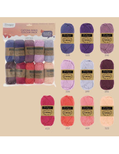 Sachet de 10 pelotes Scheepjes Catona Colour Pack - Berry Bliss 2
