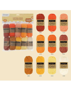 Sachet de 10 pelotes Scheepjes Catona Colour Pack - Crème brûlée 2