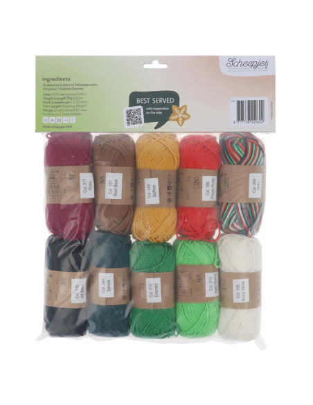 Sachet de 10 pelotes Scheepjes Catona Colour Pack - Christmas