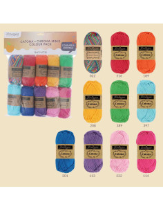 Sachet de 10 pelotes Scheepjes Catona Colour Pack - Fruit Platter 2