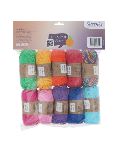 Sachet de 10 pelotes Scheepjes Catona Colour Pack - Fruit Platter