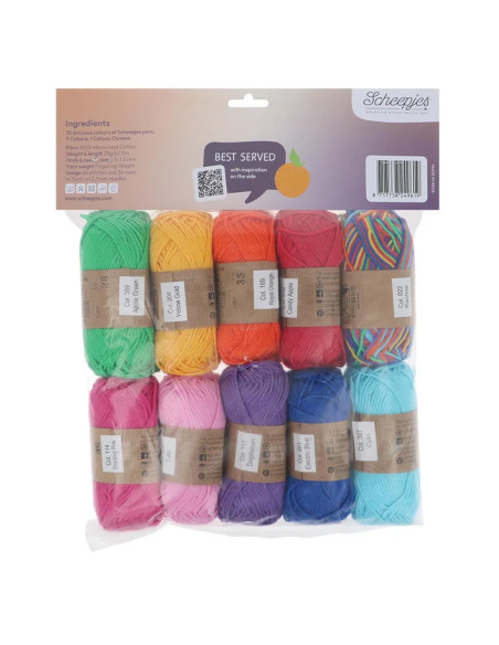 Sachet de 10 pelotes Scheepjes Catona Colour Pack - Fruit Platter