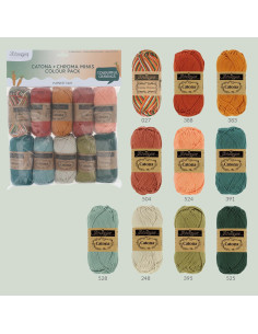 Sachet de 10 pelotes Scheepjes Catona Colour Pack - Harvest tart 2