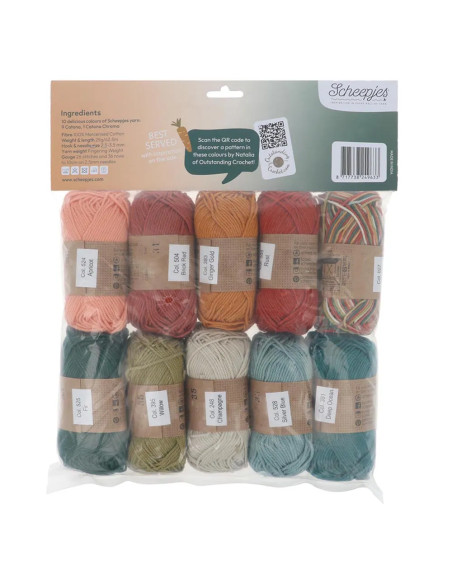 Sachet de 10 pelotes Scheepjes Catona Colour Pack - Harvest tart