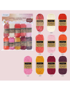 Sachet de 10 pelotes Scheepjes Catona Colour Pack - Summer sherbet 2