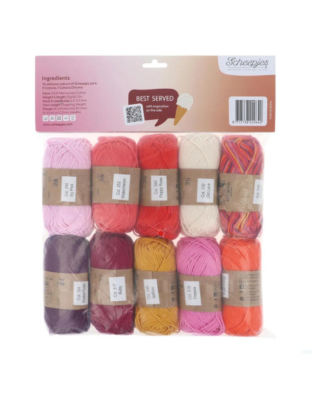 Sachet de 10 pelotes Scheepjes Catona Colour Pack - Summer sherbet