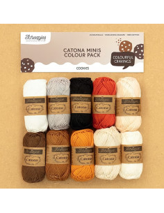 Sachet de 10 pelotes Scheepjes Catona Colour Pack - Cookies
