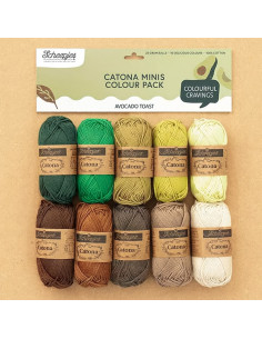 Sachet de 10 pelotes Scheepjes Catona Colour Pack - Avocado Toast