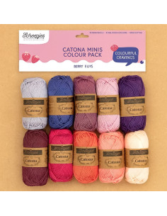 Sachet de 10 pelotes Scheepjes Catona Colour Pack - Berry Bliss