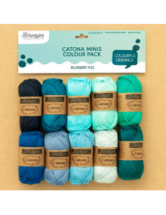 Sachet de 10 pelotes Scheepjes Catona Colour Pack - Blueberry Fizz