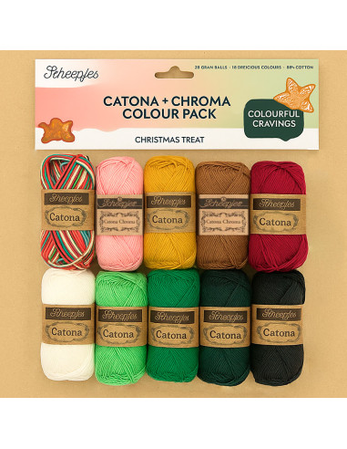 Sachet de 10 pelotes Scheepjes Catona Colour Pack - Christmas