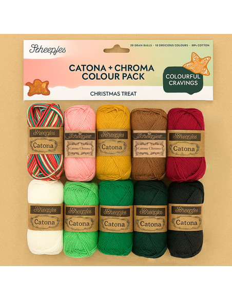 Sachet de 10 pelotes Scheepjes Catona Colour Pack - Christmas