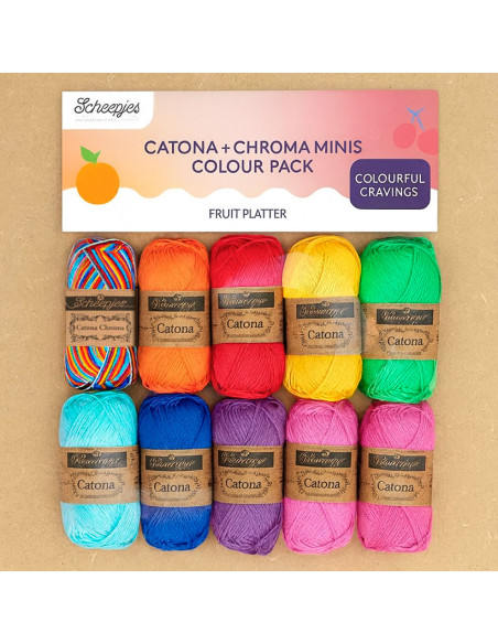 Sachet de 10 pelotes Scheepjes Catona Colour Pack - Fruit Platter