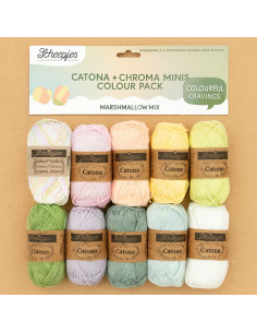 Sachet de 10 pelotes Scheepjes Catona Colour Pack - Marshmallow mix