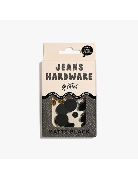 Kit de boutons jeans et rivets - Noir mat