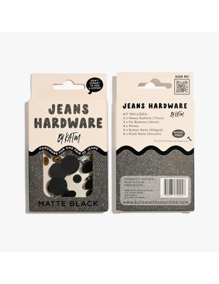 Kit de boutons jeans et rivets - Noir mat