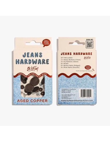Kit de boutons jeans et rivets - Cuivre