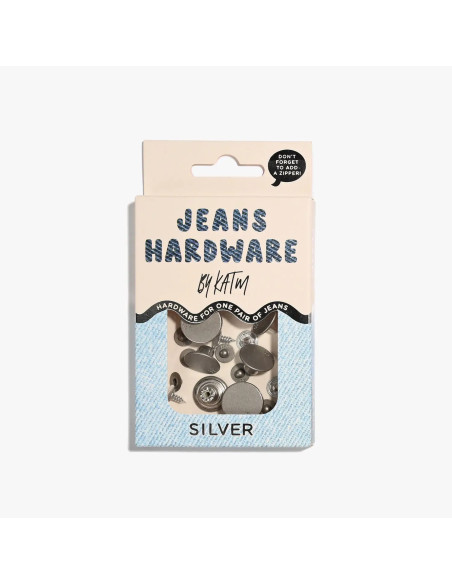 Kit de boutons jeans et rivets - Argent