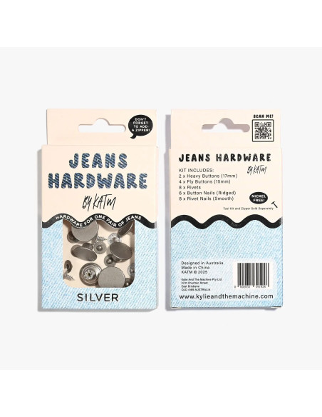 Kit de boutons jeans et rivets - Argent