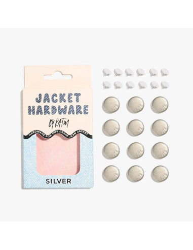 Kit de boutons jeans pour vestes - Argent