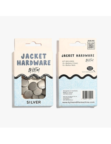 Kit de boutons jeans pour vestes - Argent