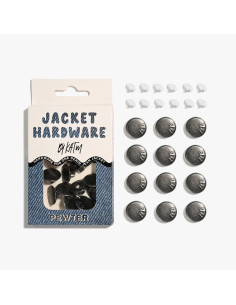 Kit de boutons jeans pour vestes - Etain