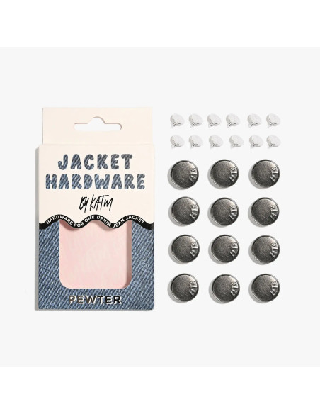 Kit de boutons jeans pour vestes - Etain
