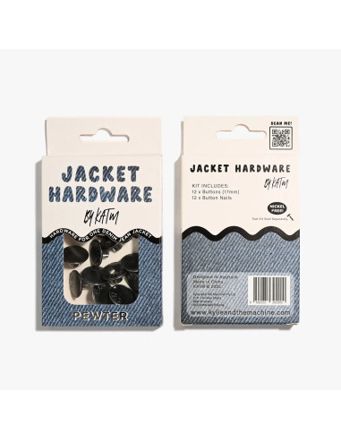 Kit de boutons jeans pour vestes - Etain