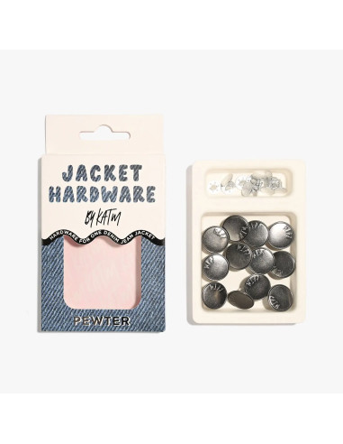 Kit de boutons jeans pour vestes - Etain