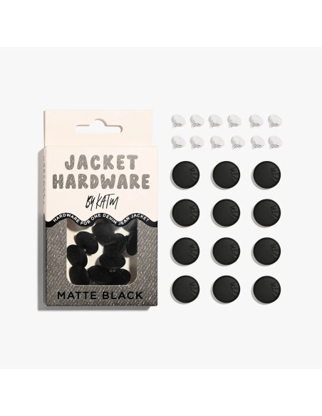 Kit de boutons jeans pour vestes - Noir mat