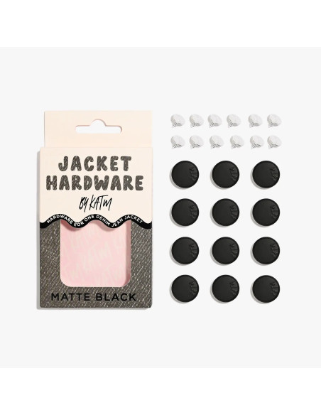 Kit de boutons jeans pour vestes - Noir mat