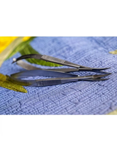 Ciseaux pincette pointe courbe microdentelée 12 cm Apliquick 2