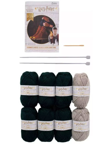 Kit de tricot Harry Potter – Chaussettes et Mitaines Serpentard