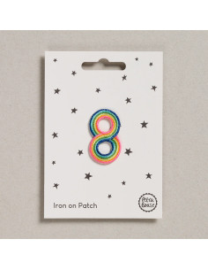 Patch thermocollant - Chiffre 8 arc en ciel