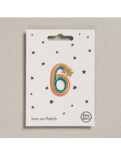 Patch thermocollant - Chiffre 6 arc en ciel