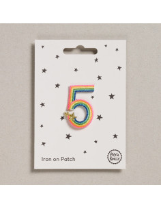 Patch thermocollant - Chiffre 5 arc en ciel
