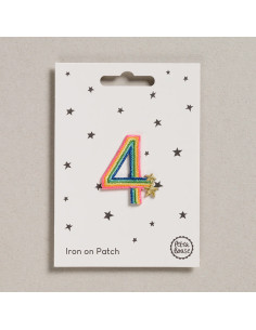 Patch thermocollant - Chiffre 4 arc en ciel