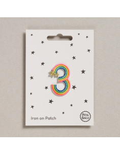 Patch thermocollant - Chiffre 3 arc en ciel