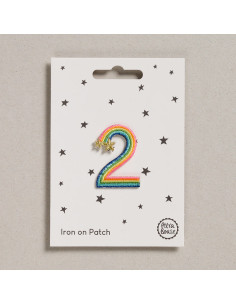 Patch thermocollant - Chiffre 2 arc en ciel