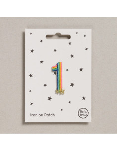 Patch thermocollant - Chiffre 1 arc en ciel