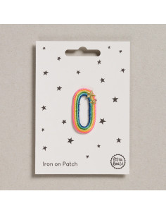 Patch thermocollant - Chiffre 0 arc en ciel