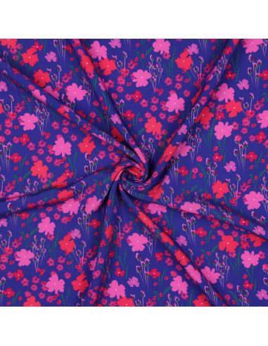 Tissu viscose - Champêtre bleu