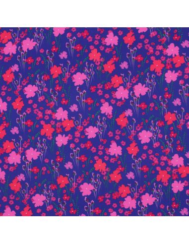 Tissu viscose - Champêtre bleu