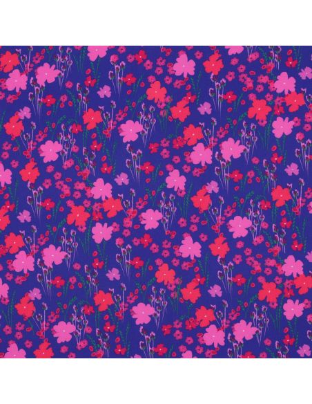 Tissu viscose - Champêtre bleu