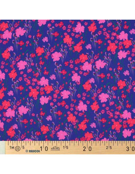 Tissu viscose - Champêtre bleu