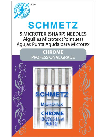 Aiguilles microtex chromé Schmetz